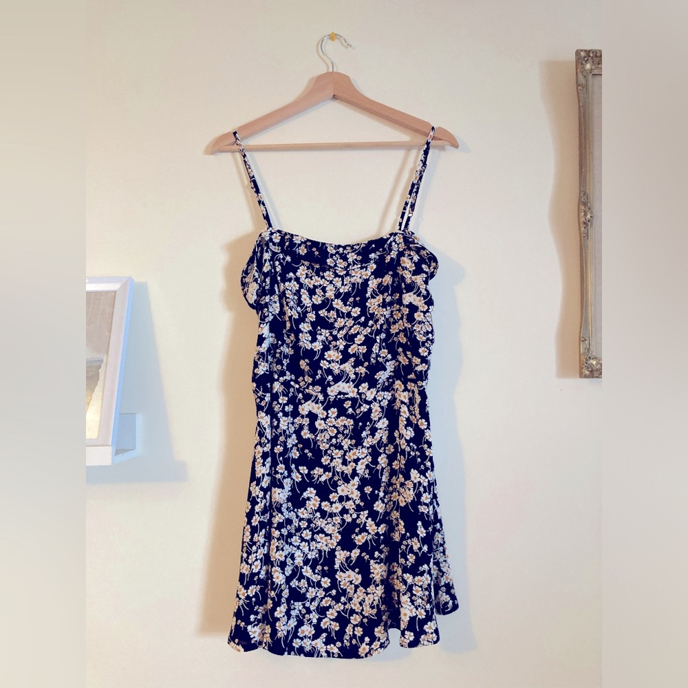 NWTS Olivaceous Daisy Print Dress Mini Dress Summer Spring Dress Black Floral